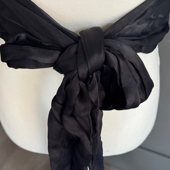 Zara Elegant Black Halter Top Size L 100% Viscose - Picture 5 of 8